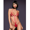 Боді Obsessive LUIZA Teddy Rood, з мереживом, червоне, S/M