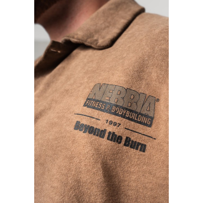 Сорочка Nebbia Washed-off Oversized Shirt 90s THROWBACK Light Brown 347