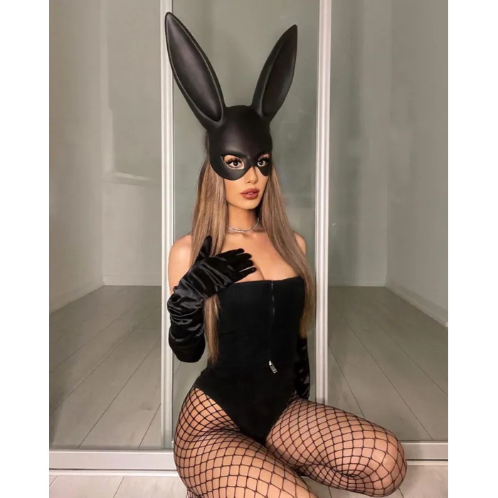 Маска Кролика для доповнення сексуального костюма Leg Avenue, чорний