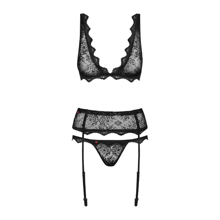 Комплект Obsessive Emperita set, три элемента, S/M черный