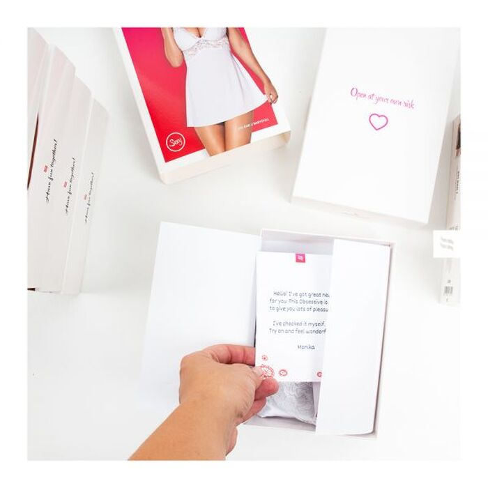 Комплект кружевного белья Obsessive 838, черный, S/M