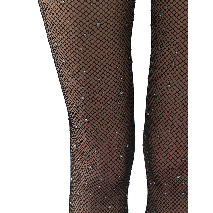 Колготки у сіточку зі стразами Star Night чорні, XS-L