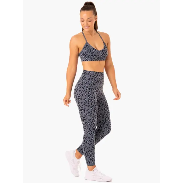 Леггинсы Ryderwear Hybrid Full Length Leggings - Steel Blue Leopard