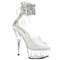 Босоніжки Pleaser Delight-624RS *6 дюймів на підборах, 1 3/4 дюйма з манжетою на щиколотці PF RS, блискавка ззаду, прозорі