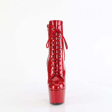 Ботинки Adore-1020GP, каблук 7 дюймов, 2 3/4 дюйма, шнуровка спереди, молния сбоку, красные
