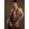 Боди со стрепами в мелкую сетку Daring Intimates, черный, S/M