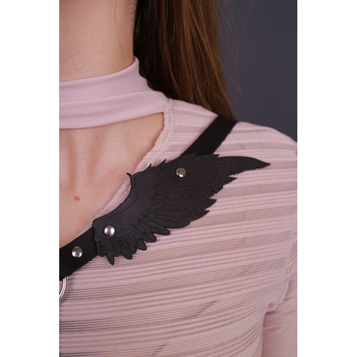 Портупея з крилами 'модель black Angel 5', екошкіра, ручна робота