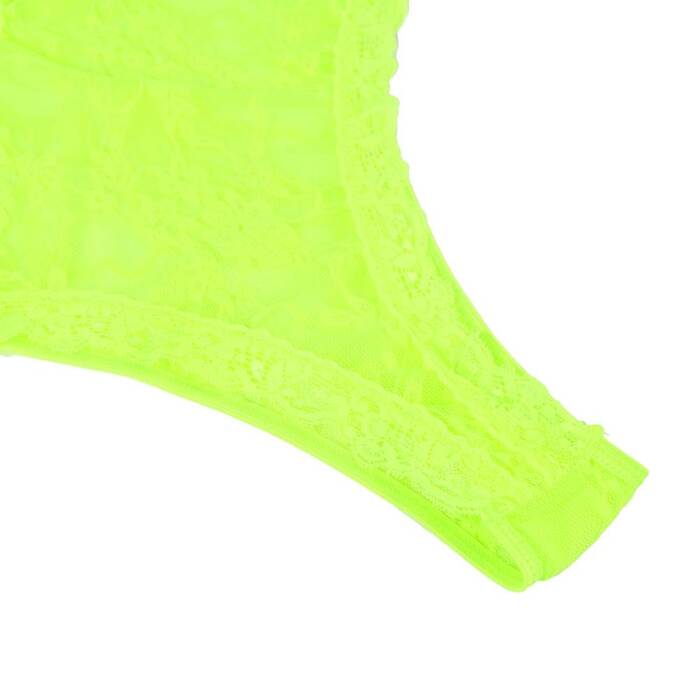 Комплект мереживний Star Night, боді з V-подібним вирізом та панчохи, салатовий