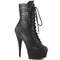 Ботильоны Pleaser Delight-1020PK, каблук 6 дюймов, 3,5 см, шнуровка спереди, боковая молния, чёрная искусственная кожа/чёрный