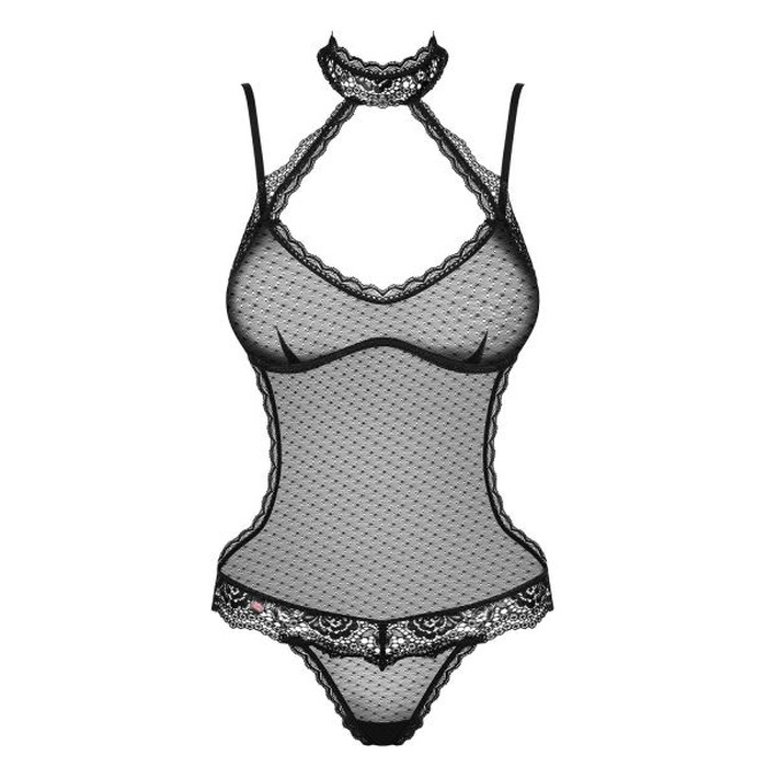 Боді з мереживним декором Claudusia, чорне-S / M