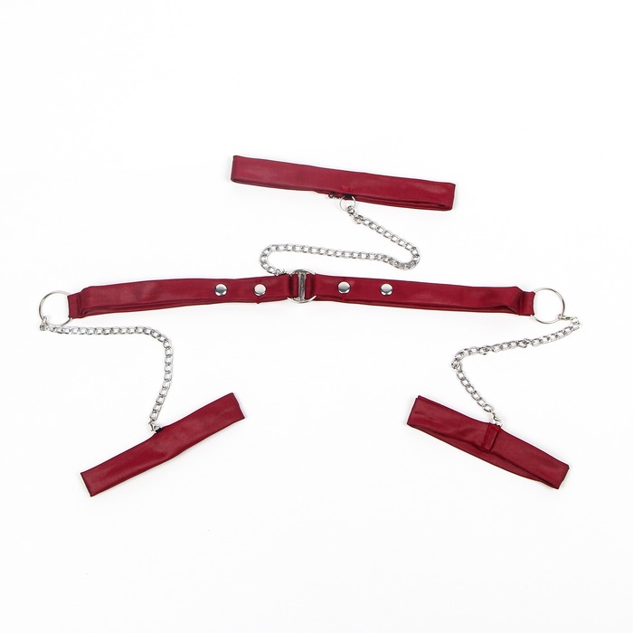 Платье с кружевом Star Night с ошейником и наручниками, бордово-черное, XS-S