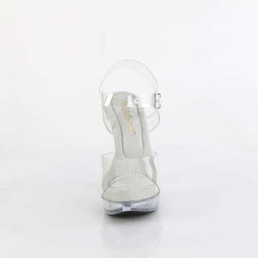 Босоножки Cocktail-508MG, каблук 5 дюймов, ремешок на щиколотке 1 дюйм, с мелкими блестками, прозрачные