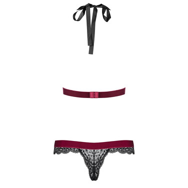 Мереживне боді з відкритою спиною Obsessive Rossita, чорний, S/M