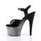 Босоніжки Pleaser Adore-709OMBRE на підборах 7 дюймів, 2 3/4 дюйма з блискітками та ремінцем на щиколотці Ombre, чорні/срібні