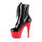 Чоботи Pleaser Adore-1020 на підборах 7 дюймів, двоколірні черевики на шнурівці 2 3/4 дюйма PF, чорні/червоні