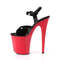 Босоніжки Pleaser Flamingo-809 *8 дюймів на підборах, 4 дюйми з ремінцем на щиколотці, чорні/червоні