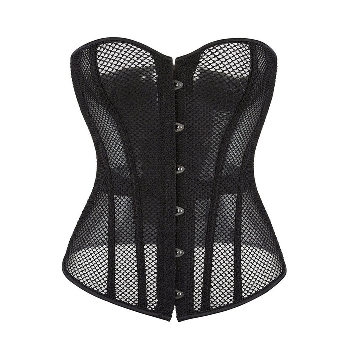 Корсет из сетки Star Night с крючками и шнуровкой, черный, M (без коробки)