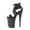 Босоножки Pleaser Infinity-969, каблук 9 дюймов, 5 1/4 PF, закрытый задник с перекрещиванием, молния сзади, чёрная веганская кожа/чёрный