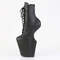 Чоботи Pleaser Boots Worship-1020 без підборів, 10 дюймів, зі шнурівкою спереду 4 3/4 дюйма, чорна штучна шкіра, внутрішня блискавка