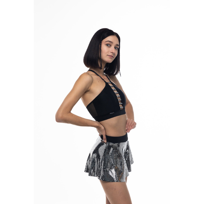 Balmy – Halter-Топ З Передніми Бретелями Та Сітчастою Спинкою Для Танців Та Активних Тренувань - срібний