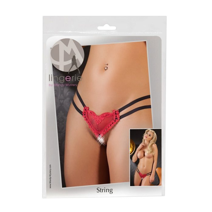 Сексуальные стринги в форме сердца Mandy Mystery с двойной резинкой, L/XL