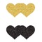 Набір з 2 пар пестисів у формі серця NS Novelties Pretty Pasties Glitter Hearts, чорний/золотий