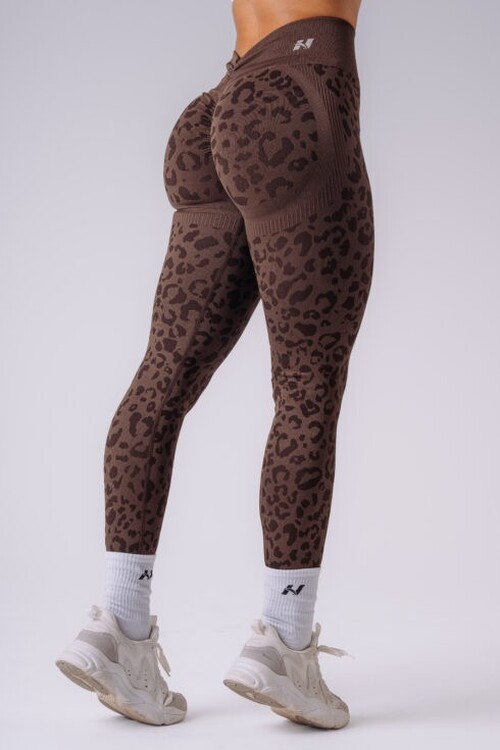 Легінси Nebbia Push-Up Compression Leopard Leggings PRIMAL Dark Brown 849