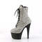 Чоботи Pleaser Adore-1020RS *7 дюймів на підборах, 2 3/4 дюйма з прикрасою PF RS, блискавка збоку, сріблясті/чорні