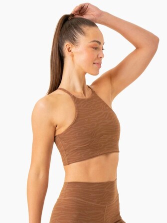 Топ Transform Reversible Sports Crop - Chocolate Zebra