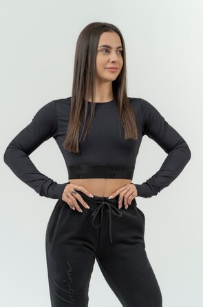 Топ Nebbia Women's Long Sleeve Crop Top INTENSE Perform Black 839