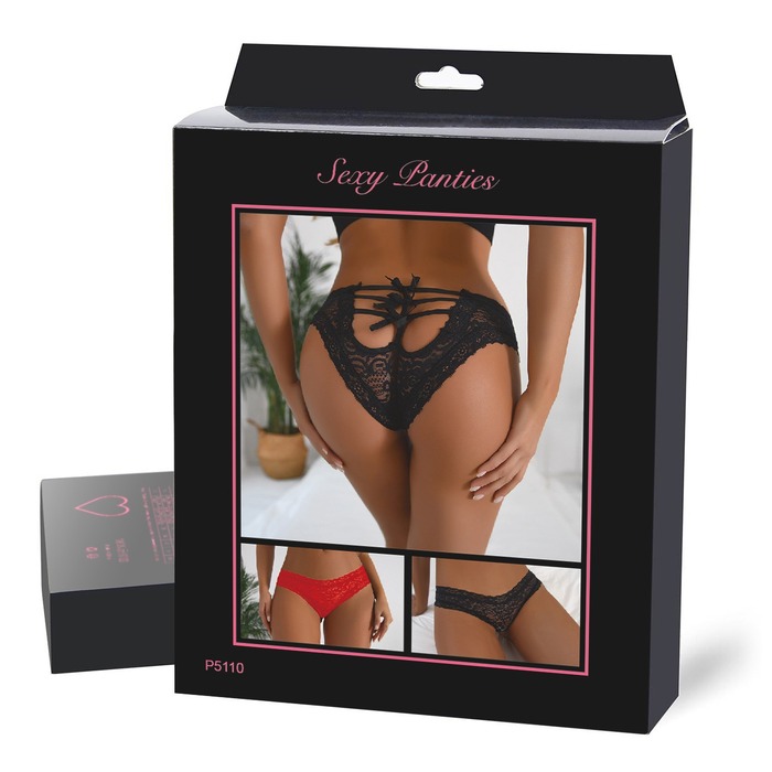 Сексуальні мереживні трусики-бікіні Star Night чорні, M/L