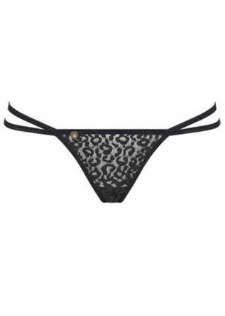 Трусики стрінги з ланцюжками Obsessive Pantheria thong black S/M