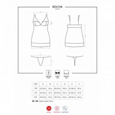 Боді 853-CHE-3 chemise thong red S / M