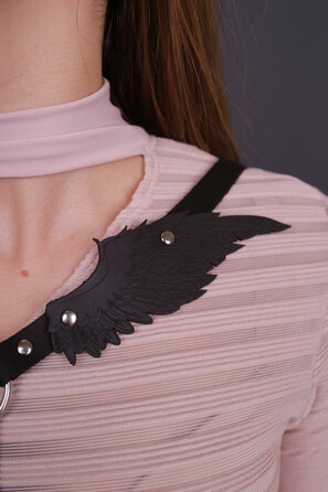 Портупея з крилами 'модель black Angel 5', екошкіра, ручна робота