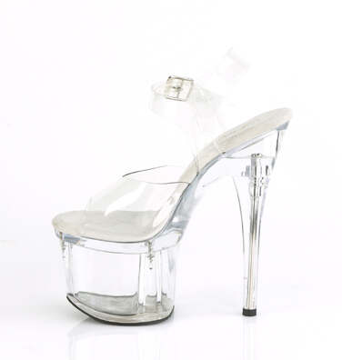 Босоніжки Esteem-708 на підборах 7 дюймів, босоніжки з ремінцем на щиколотці 3 дюйми, прозорі