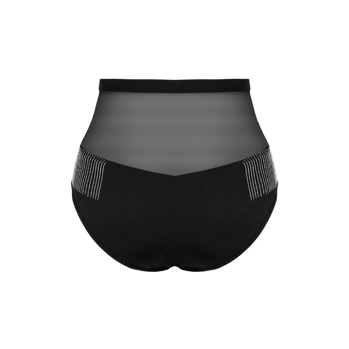 Трусики полупрозрачные с блестящей бахромой Obsessive MILLADIS черный, M/L