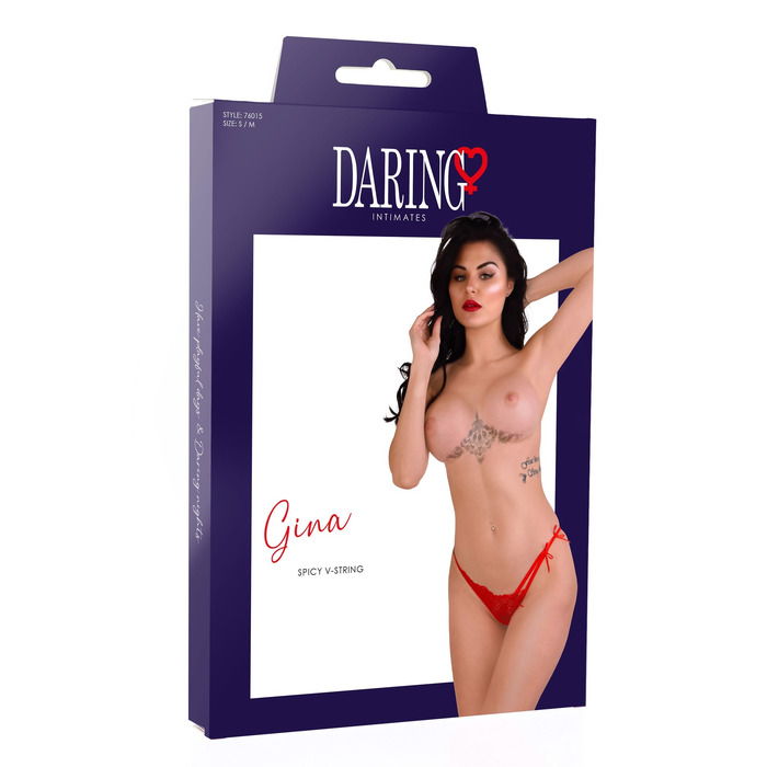 русики мереживні стрінги Daring Intimates Gina, червоний, S/M