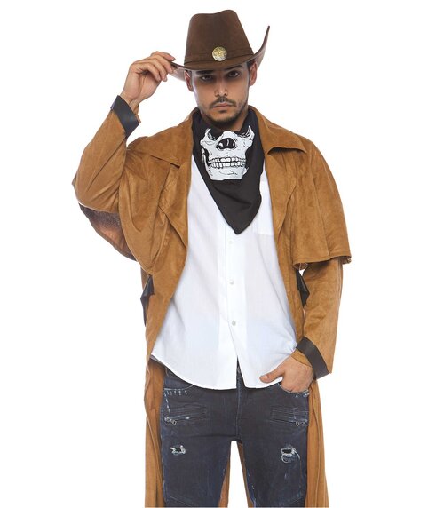 Коричневе чоловіче пальто у стилі вестерн Leg Avenue O\S