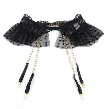 Комплект черного сексуального кружевного белья Star Night с поясом для чулок, M (без коробки)
