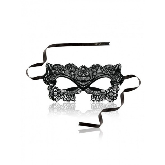 Маска кружевная карнавальная Rianne S - Soiree - на лентах, черная