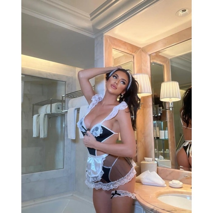 Сексуальный костюм горничной Leg Avenue , M/L, 4 предмета, черно-белый