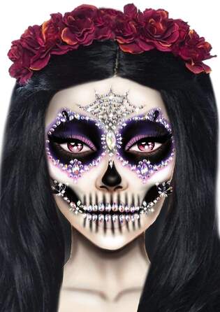 Украшения для лица Leg Avenue Calavera face jewels sticker O/S