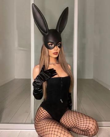 Маска Кролика для доповнення сексуального костюма Leg Avenue, чорний