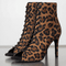 Профессиональные ботильоны для High Heels из натуральной кожи Premier: коричневый леопардовый принт, открытый носок и шнуровка