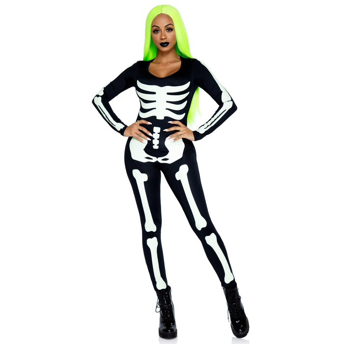 Костюм скелета, світиться у темряві Leg Avenue Womens Skeleton Bodysuit Halloween, розмір S