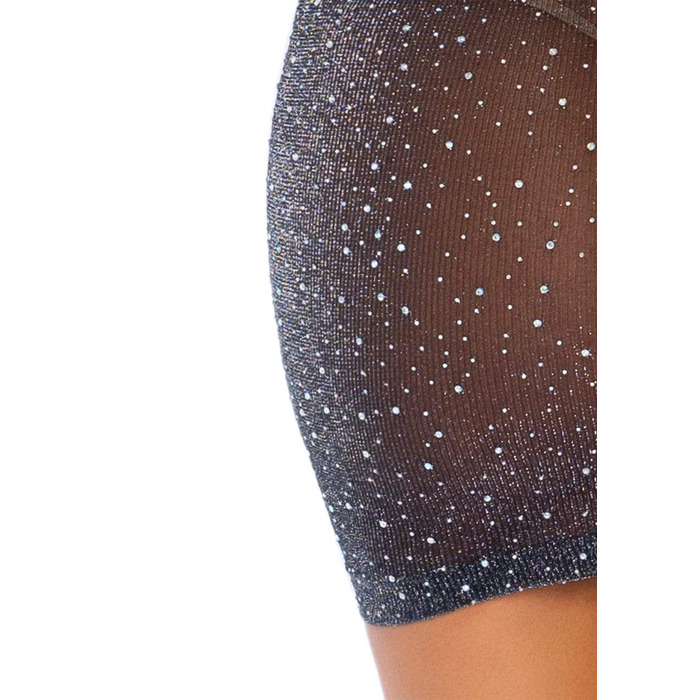 Платье со стразами Leg Avenue Rhinestone полупрозрачное, черное, O/S