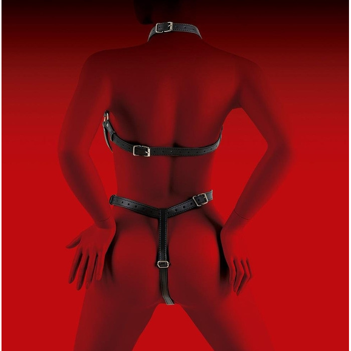 Портупея з декоративними заклепками Virgite Love Hit з екошкіри, чорна