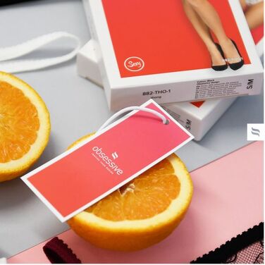 Панчохи тілесні з щільними гумками Obsessive S800 тілесні, L/XL