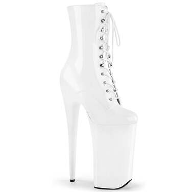 Ботинки Beyond-1020, каблук 10 дюймов, высота 6 1/4 дюйма, шнуровка, боковая молния, белые