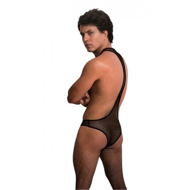 Чоловічий сексуальний боді L/XL Sunspice, в сіточку, чорний